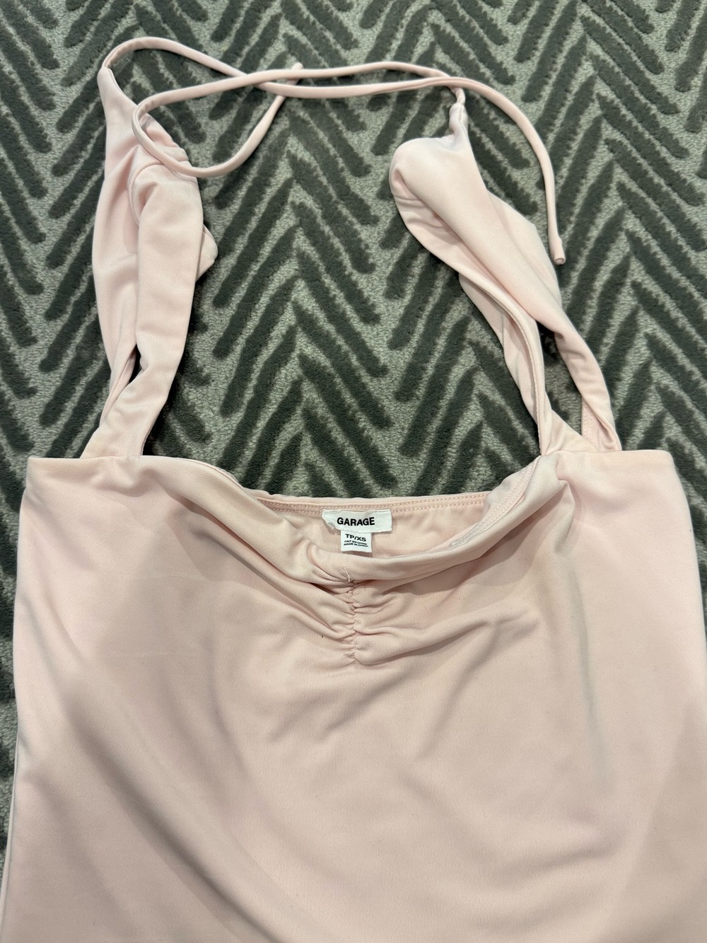 Garage Light Pink Ruched Front Tank - Picture 3 of 4